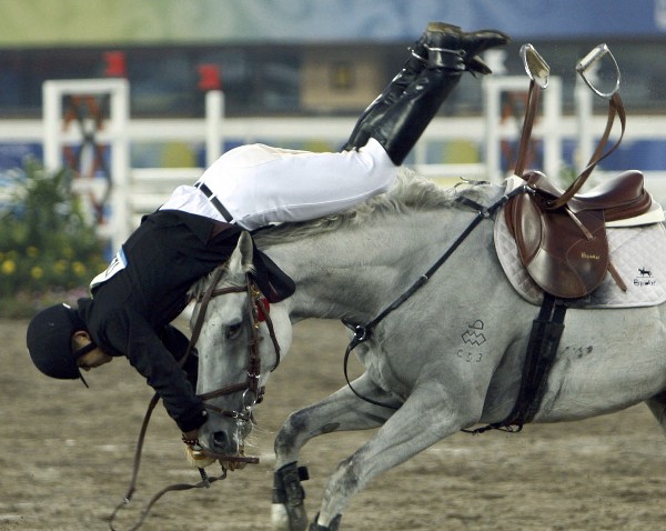 fall man rider horse photo