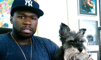 50 Cent with dog