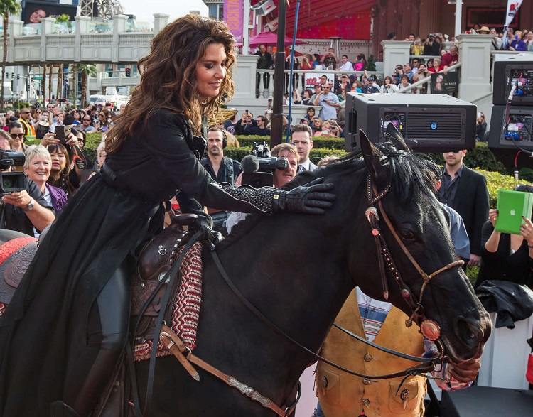 Shania Twain horseback