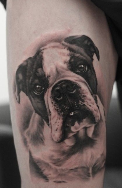boxer dog tattoo idea