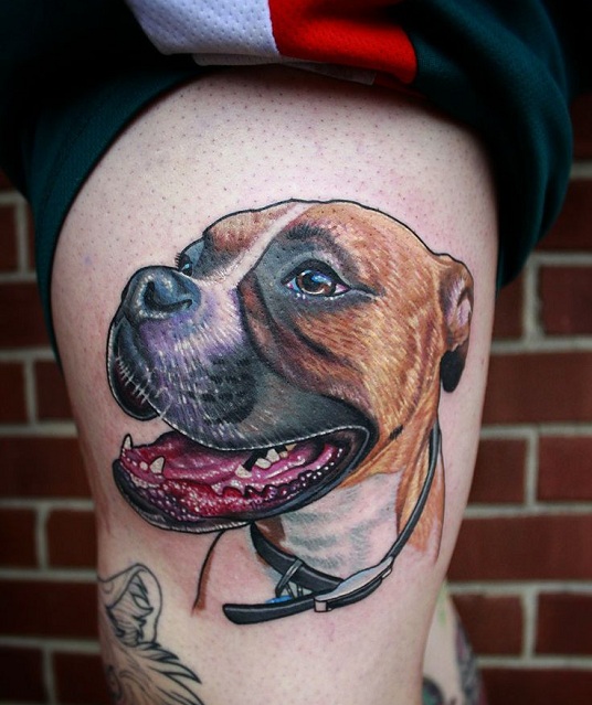 boxer dog tattoo image
