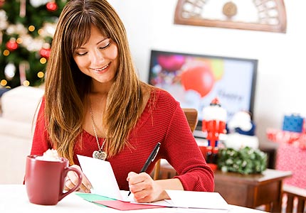 woman sending cards