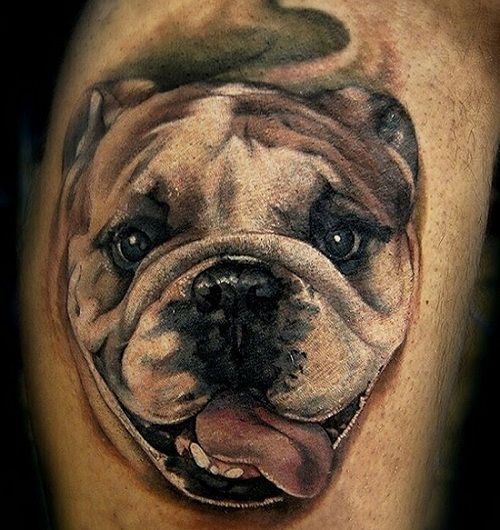 English Bulldog dogs tattoos