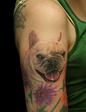 French Bulldog tattoo for women