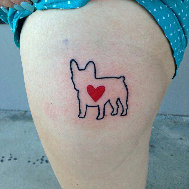 100-cutest-paw-print-tattoos-world French Bulldog tattoo miniature