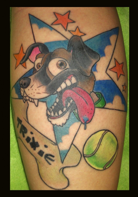 Jack Russell dog tattoo