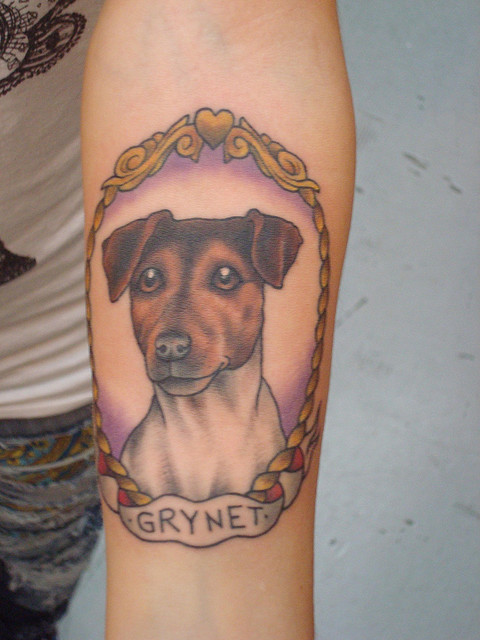Jack Russell stylish tattoo