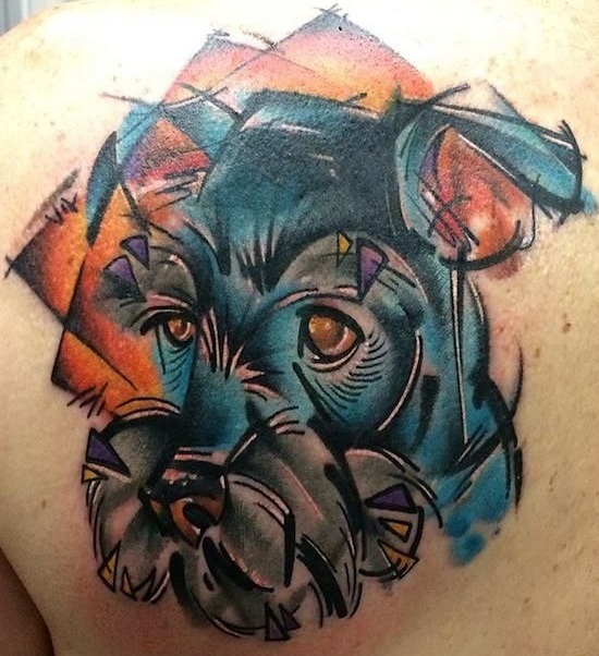 Schnauzer tattoo design back