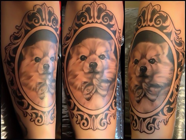 amazing pomeranian dogs art tattoo