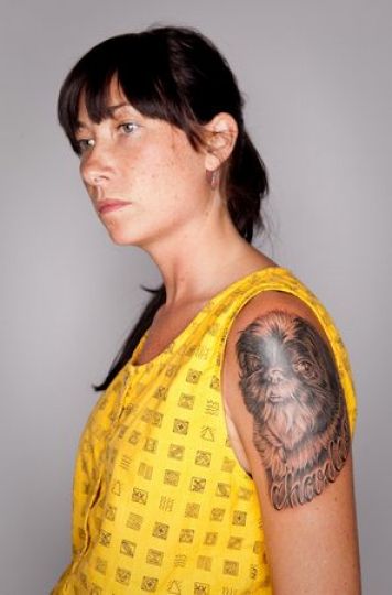 cute woman shih tzu tattoo