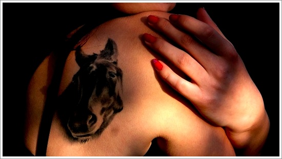 design horse tattoo face
