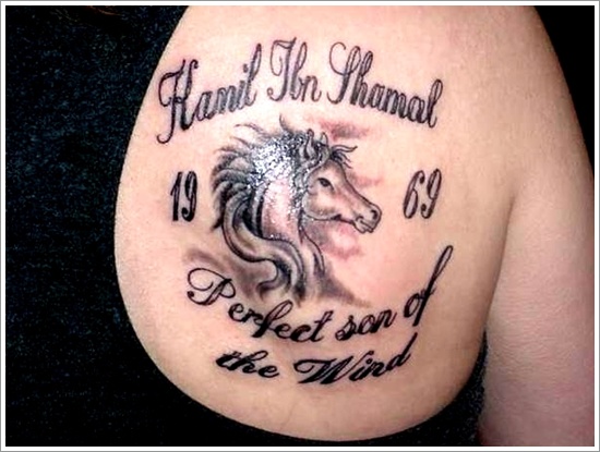 design horse tattoo lettering