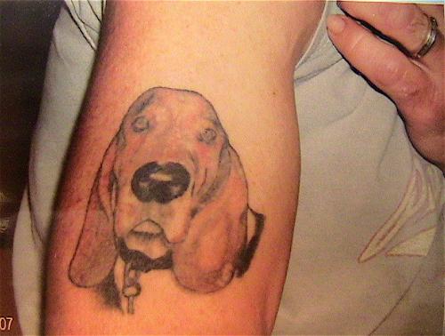 The 15 Coolest Basset Hound Tattoo Designs In The World 3. Source. face bas...