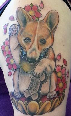 funny corgi tattoo
