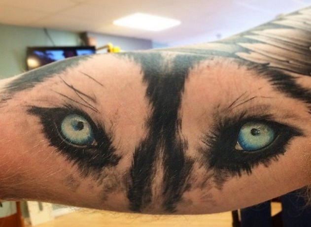 husky eyes tattoo
