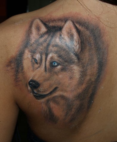 husky tattoo portrait