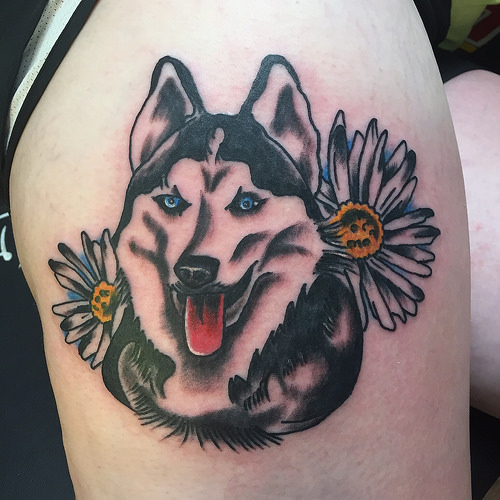 husky tattoos for women
