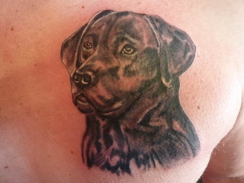labrador back tattoo