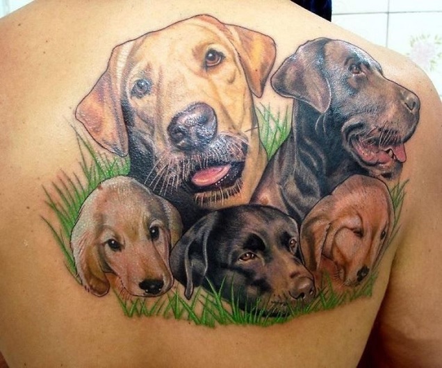 labrador dogs tattoo desings