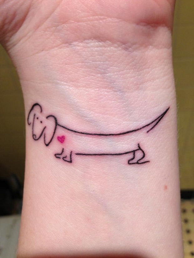 love dachshund tattoo arm