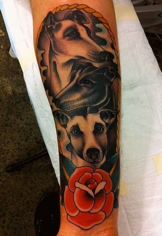 whippet tattoo design