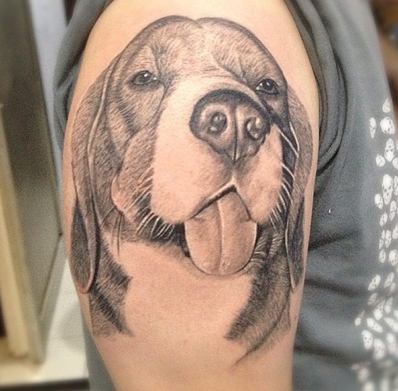 amazing beagle design tattoo