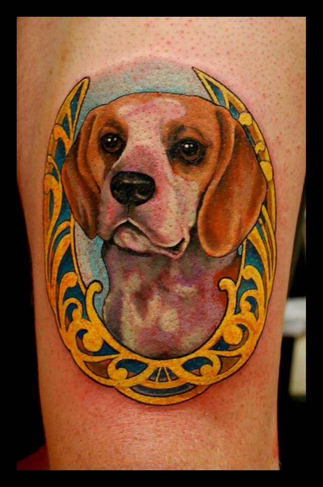beagle dog tattoo photo