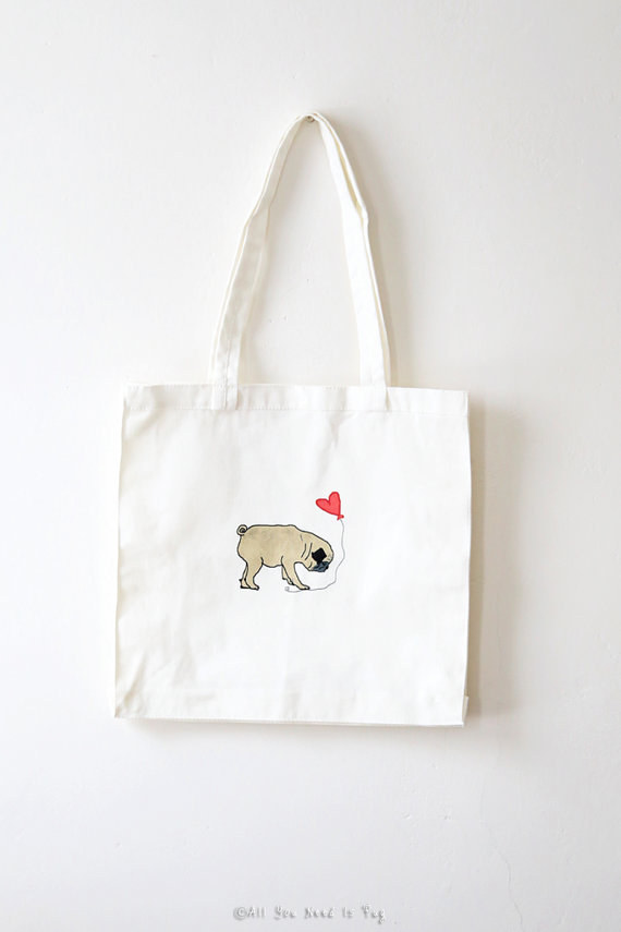 puggy little tote bag