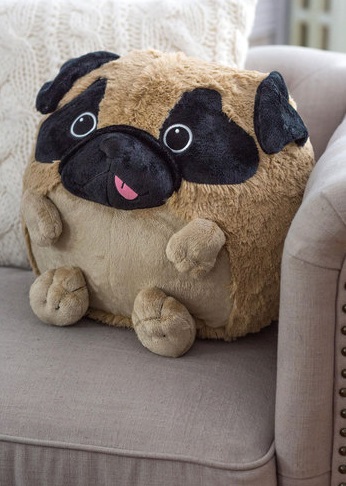 squishy throw pillow pug