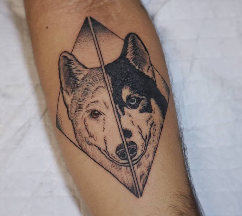 Flying Husky Dog Tribal Tattoo Illustration Stock Vector Royalty Free  135937277  Shutterstock