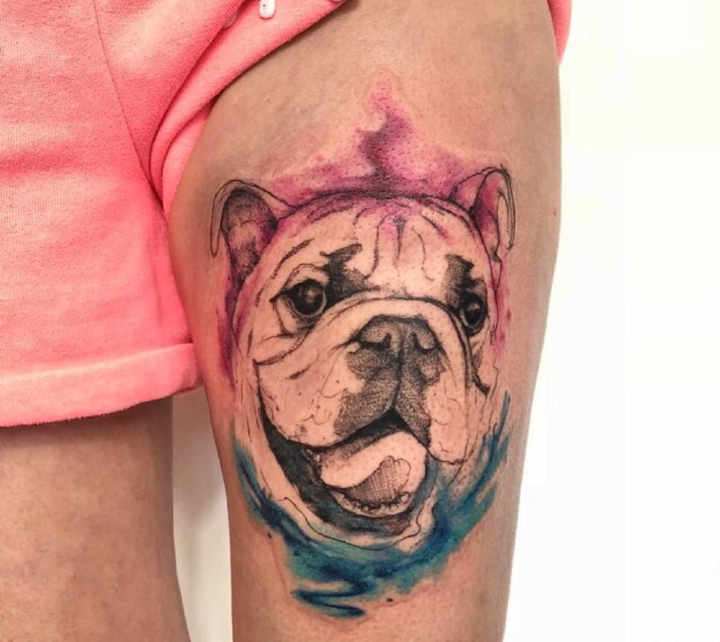 15 English Bulldog Tattoo Ideas 9