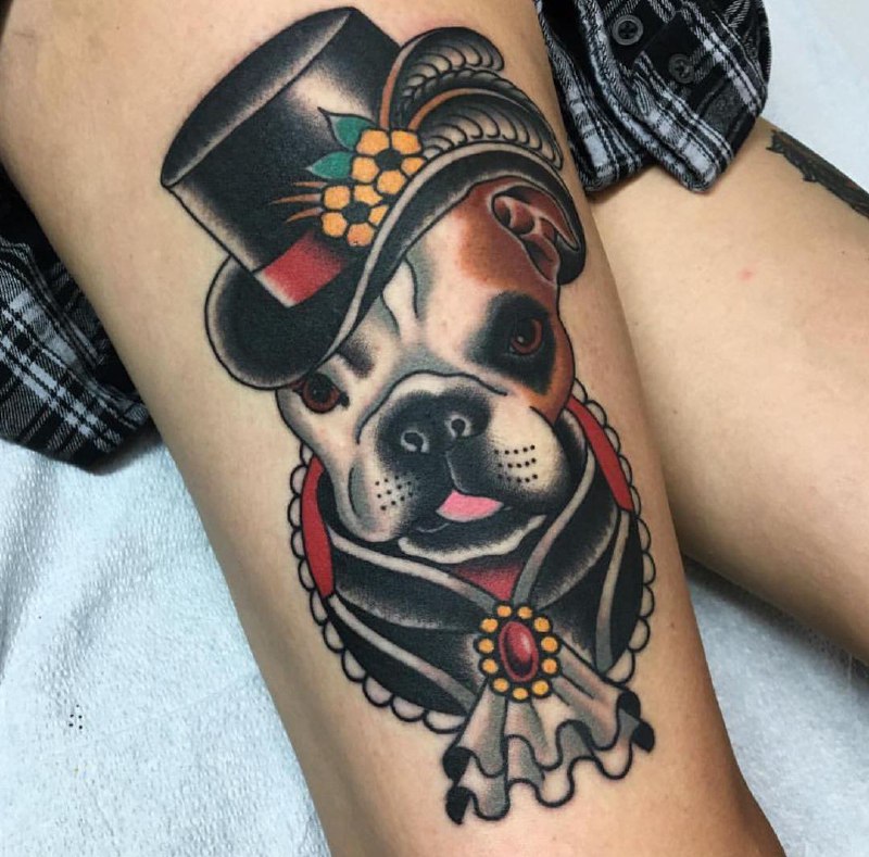 15 English Bulldog Tattoo Ideas 10