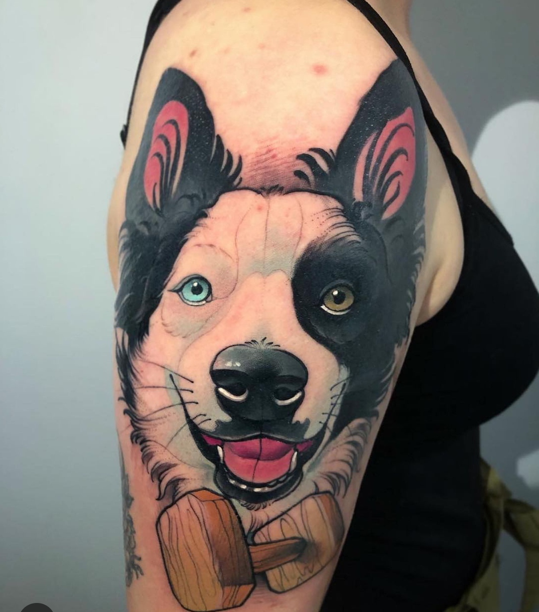 15 Border Collie Tattoo Ideas 11