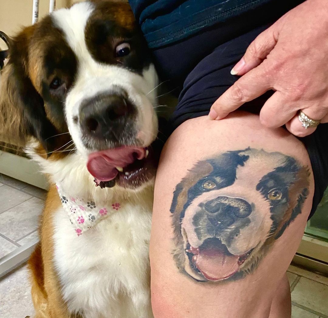 15 St Bernard Tattoo Ideas 9