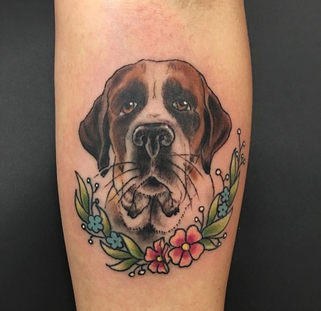 15 St Bernard Tattoo Ideas 10