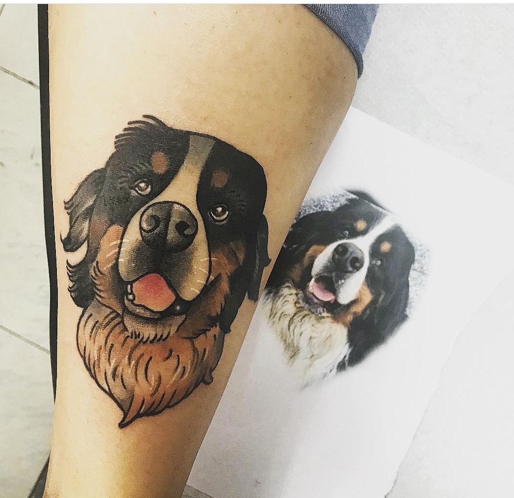 15 Bernese Mountain Dog Tattoo Ideas 9
