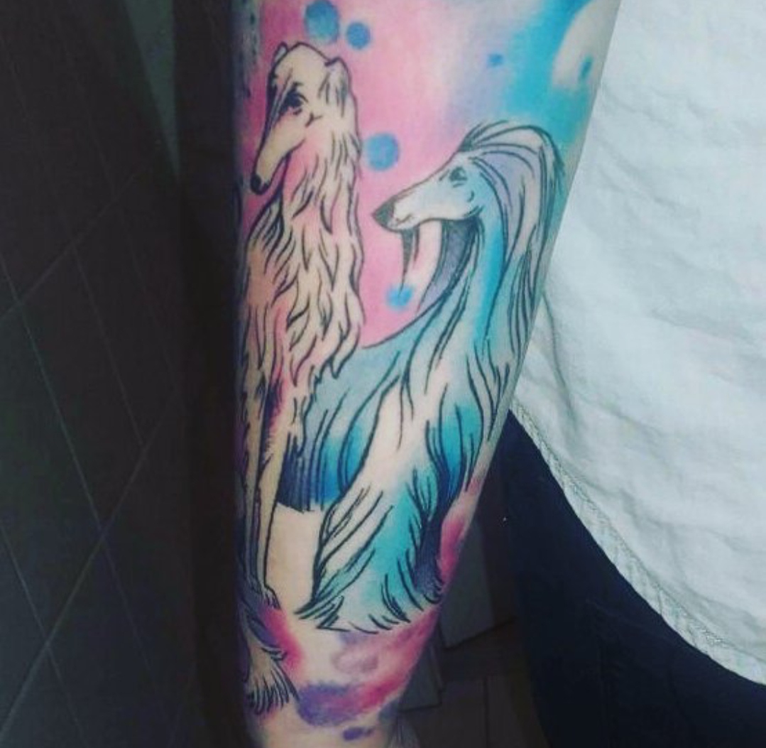 15 Afghan Hound Tattoo Ideas 10