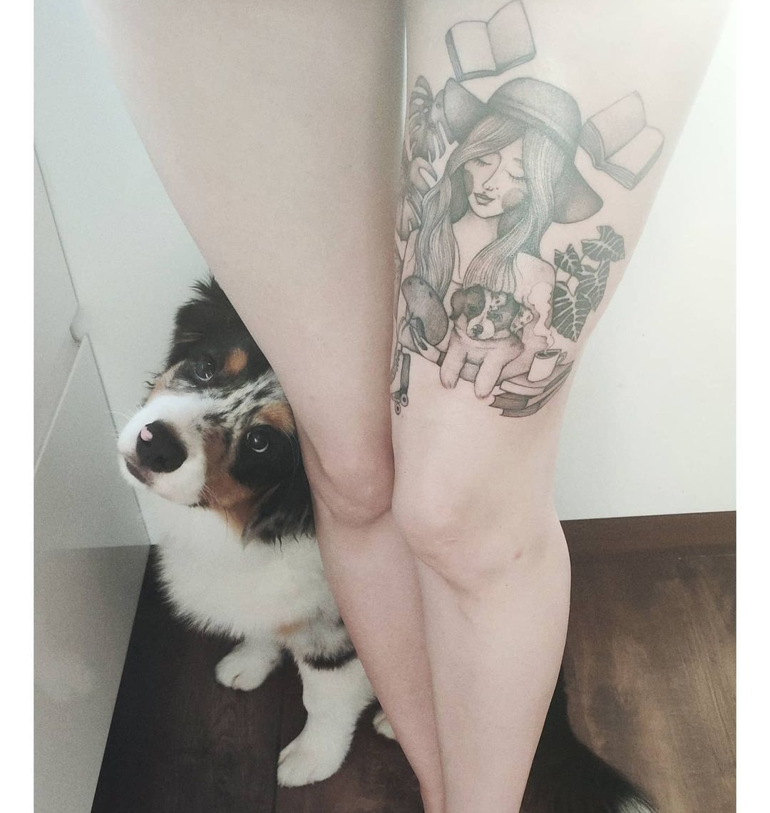 15 Australian Shepherd Tattoo Ideas 10